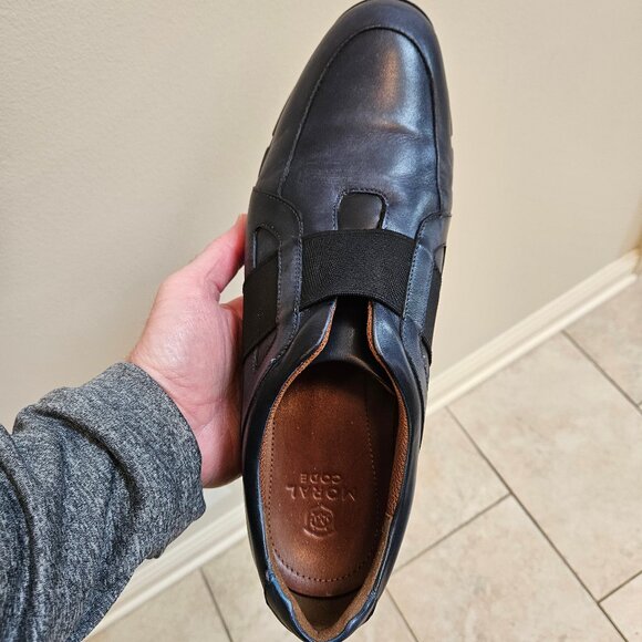 Moral Code Men's Erast Leather Slip-On Sneaker, Blue/Black, Sz 12 - Picture 11 of 16